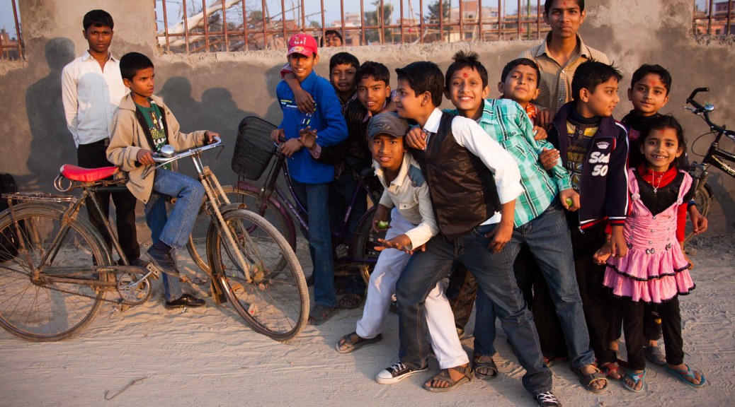 A Gang of local kids on Sarswarti Day