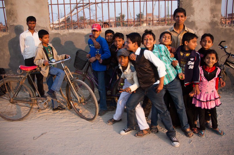 A Gang of local kids on Sarswarti Day